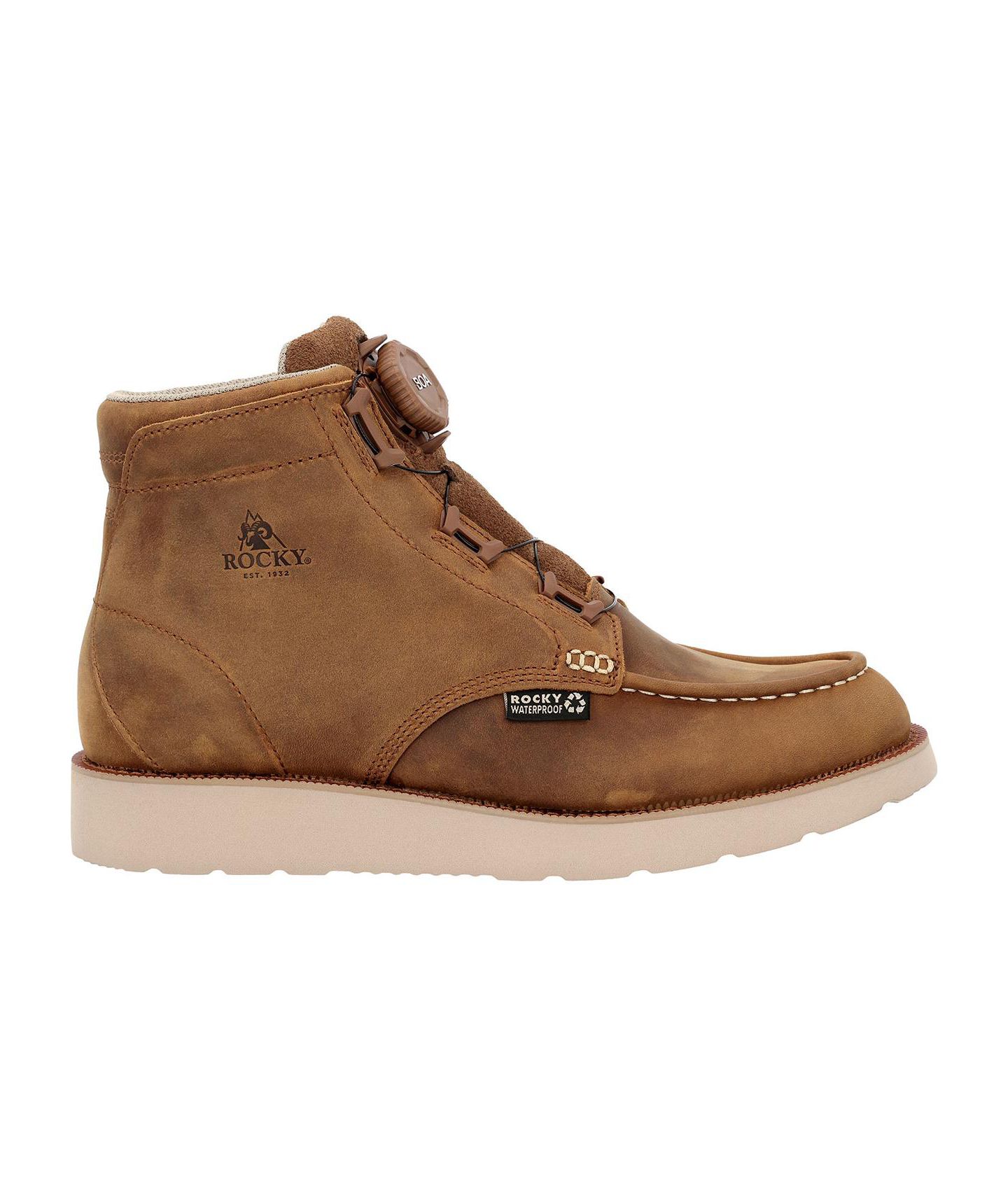 Мужские ботинки ROCKY MonoCrepe Wedge BOA Work Boot, цвет: Коричневый — фото 5
