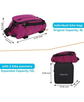 Bike Rack Bag with Removable Panniers Insulated Waterproof Bicycle Trunk Cooler Storage Rear Seat Cargo for Commuting Travel Camping