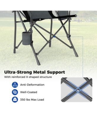 Folding Camping Chair with Cup Holder and Side Pocket