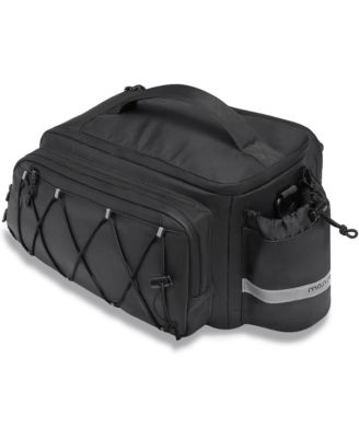 Bike Rack Trunk Bag, 10L Waterproof Bicycle Rear Seat Storage with Side Pockets, Rain Cover and Shoulder Strap for Commuting Travel Cycling