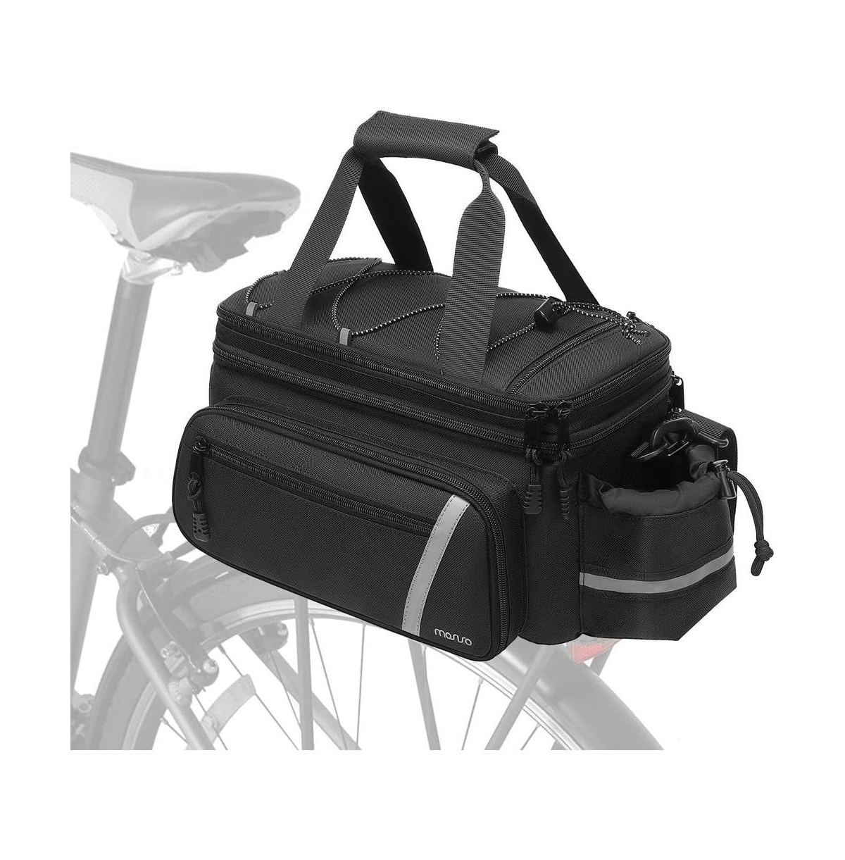 Aoligeijs Insulated Bike Rack Bag with Rain Cover, Bicycle Trunk Cooler Foldable Panniers for Commuting Travel Outdoor Cycling