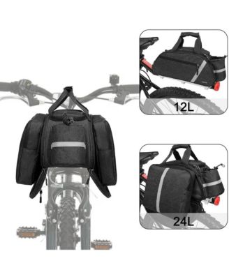 Bike Rack Bag Waterproof Bicycle Trunk Bag Rear Seat Pannier with Shoulder Strap Reflective Cycling Storage for Commuting Travel