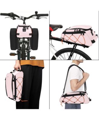 Bike Rack Bag with Removable Panniers Insulated Waterproof Bicycle Trunk Cooler Storage Rear Seat Cargo for Commuting Travel Camping