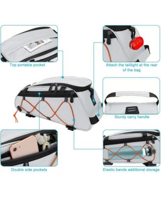 Bike Rack Bag with Removable Panniers Insulated Waterproof Bicycle Trunk Cooler Storage Rear Seat Cargo for Commuting Travel Camping