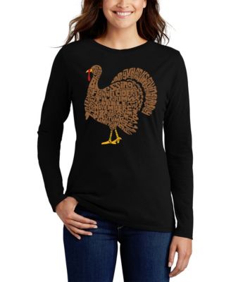 Women's Thanksgiving Turkey Word Art Flowy T-Shirt