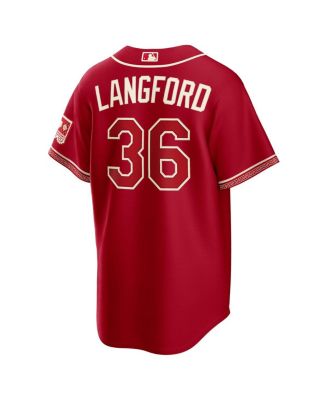 Men's Wyatt Langford Red Texas Rangers 2026 City Connect Stadium Jersey