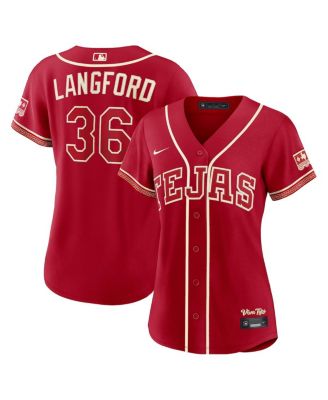 Women's Wyatt Langford Red Texas Rangers 2026 City Connect Stadium Jersey