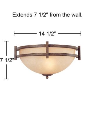 Oak Valley Collection Mission Cottage Sconce Wall Decor Rustic Bronze Hardwired 14 1/2" Wide Fixture Pocket Scavo Glass for Bedroom Bathroom Bedside Living Room Home Hallway - Franklin Iron Works