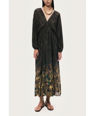 Women's Printed Long Sleeve Maxi Dress