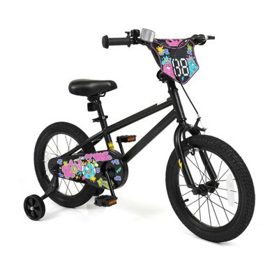  Bike with Training Wheels and Street Art Pattern for Kids