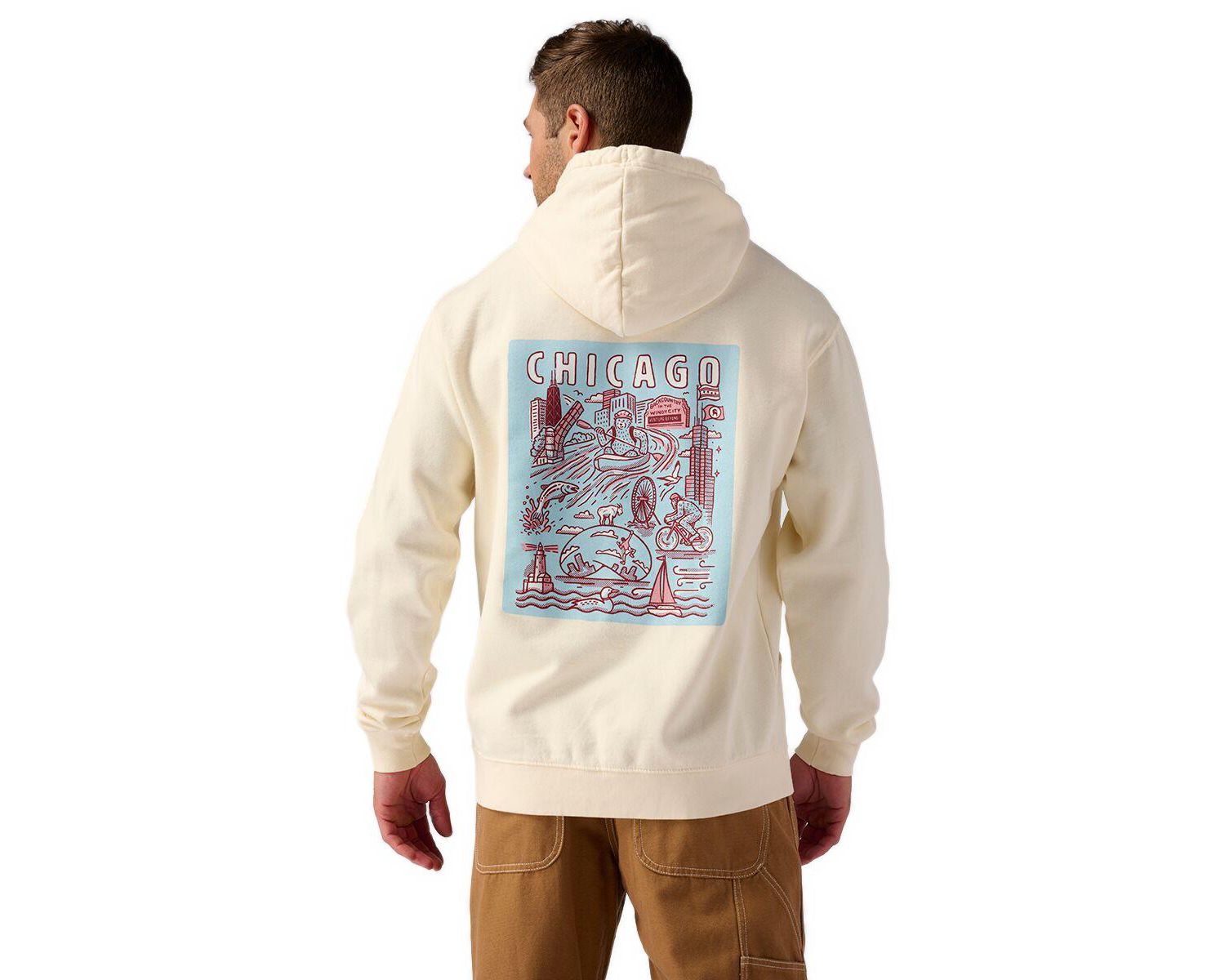 Men's Chicago Poster Hoodie Pullover Hoodies