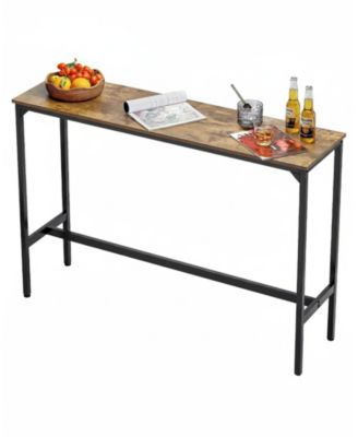 Narrow Metal Bar Height Pub Table for Kitchen Dining