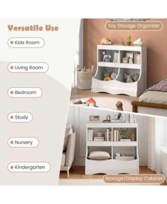 4-Cubby Kids Bookcase and Toy Organizer with Spacious Countertop