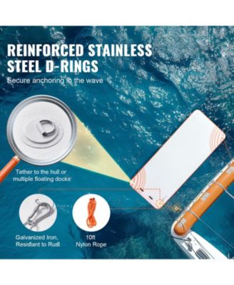 15 x 6 Ft Inflatable Floating Dock Platform with Non-Slip Surface and Ladder