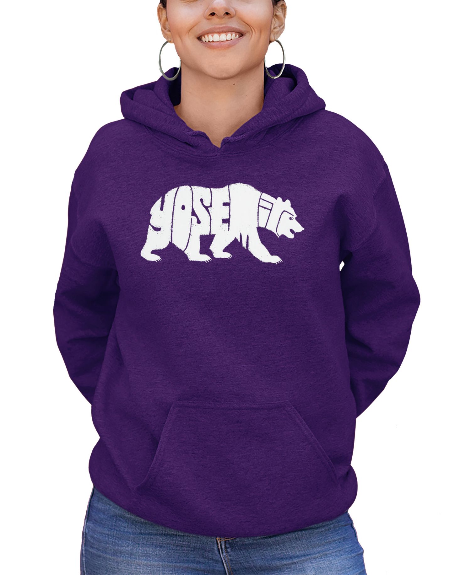 Women's Yosemite Bear Word Art Hooded Sweatshirt