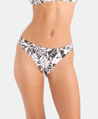 Women's Tropical Print Reversible Mid-Rise Bikini Bottoms