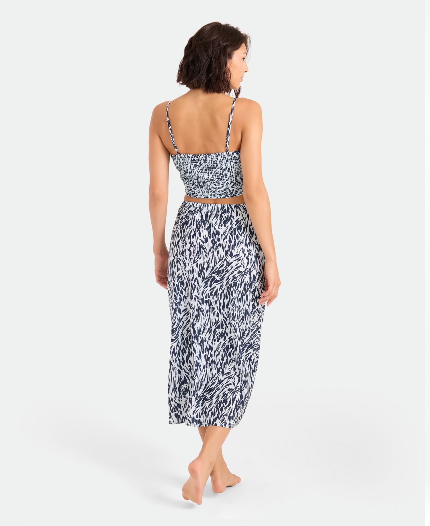 Women's Printed Sleeveless Swim Cover-Up Tunic Top