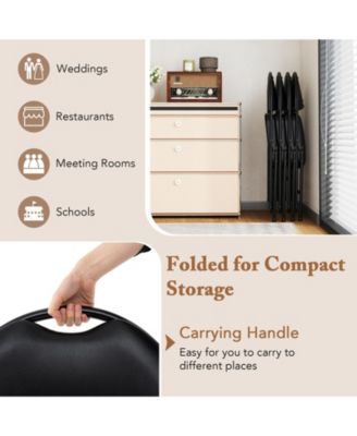 2-Pack Padded Folding Chairs with Metal Frame and Carry Handle