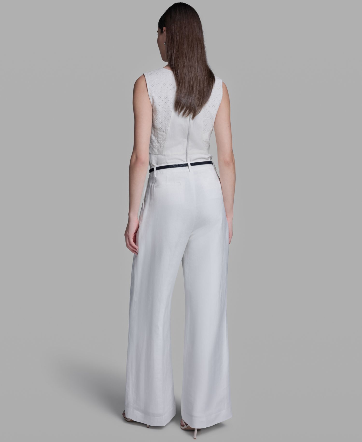 Women's High-Rise Wide-Leg Belted Pants