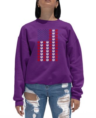 Women's Soccer Flag Word Art Crewneck Sweatshirt