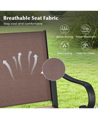 Breathable Mesh Fabric Counter Height Bar Stools Set of 2