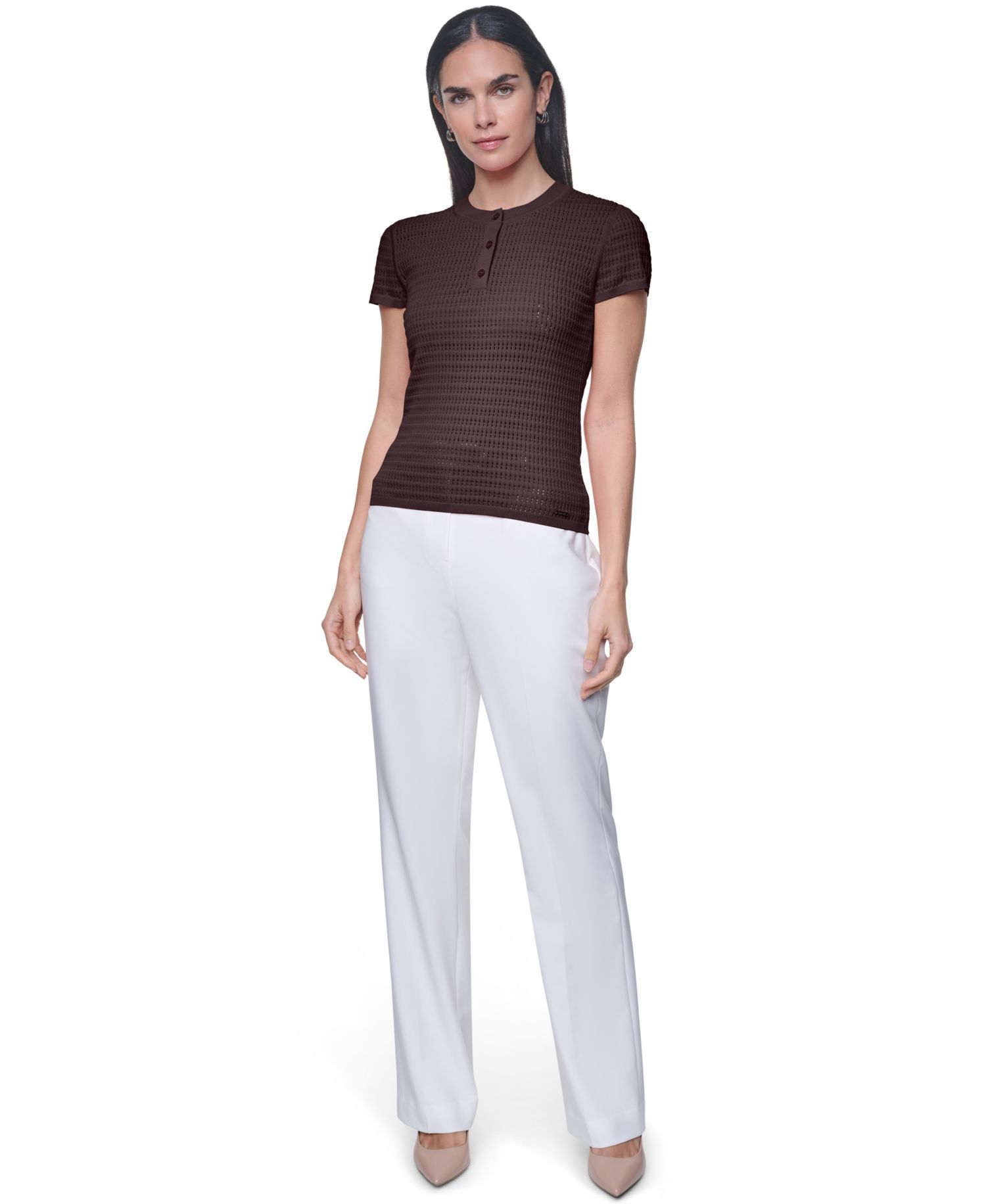 Women's Crewneck Short-Sleeve Sweater