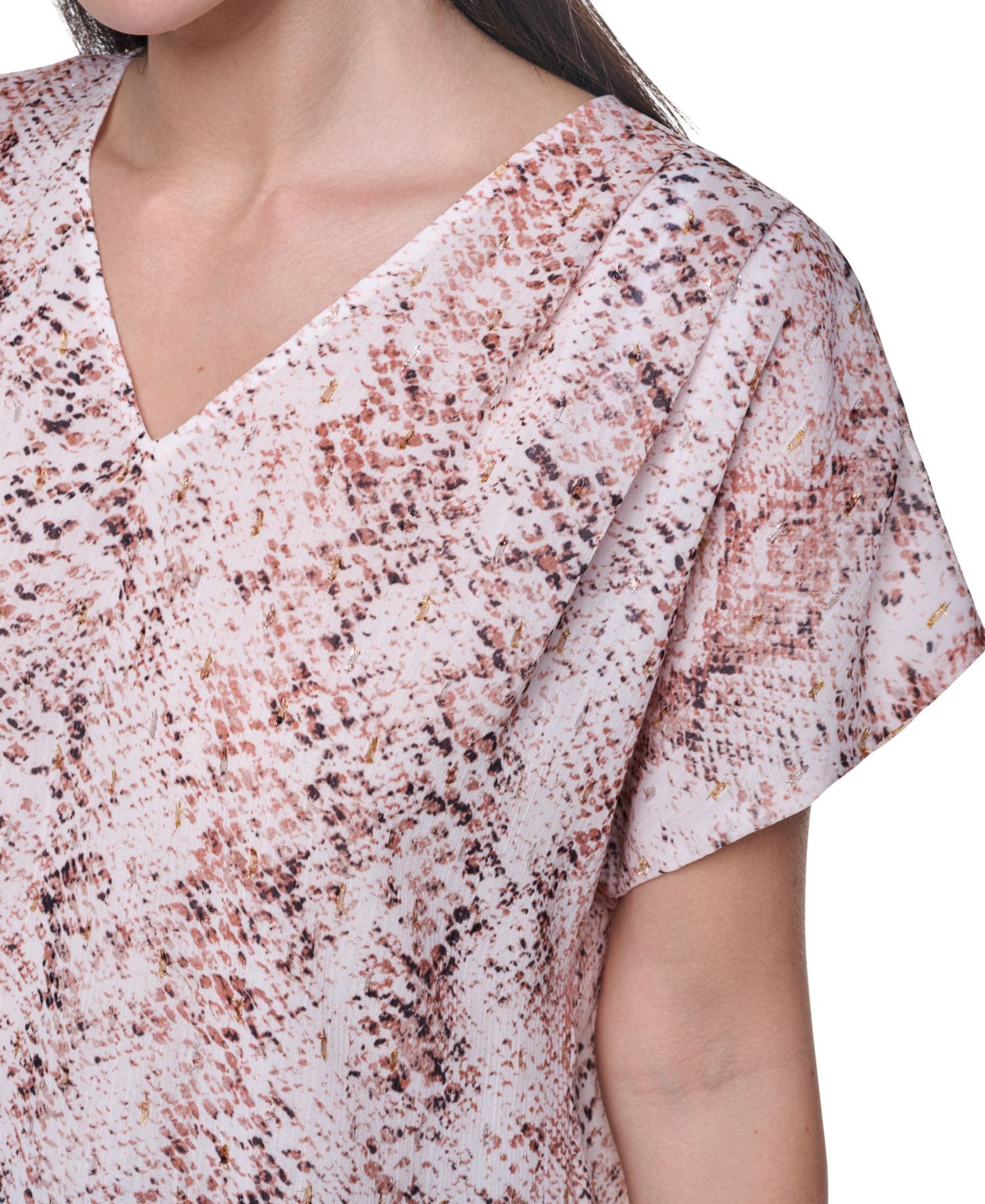 Women's V-Neck Short-Sleeve Blouse