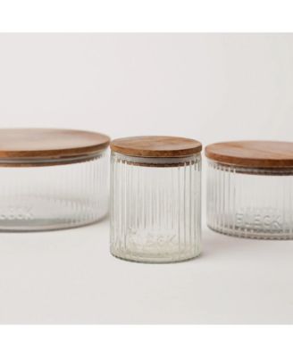 Fluted Glass Storage Jars - set of 3