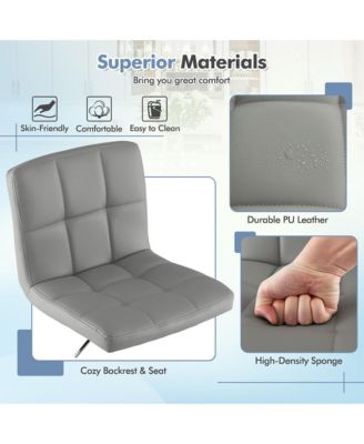 Set of 2 Adjustable Swivel Bar Stool Counter Height Bar Chair PU Leather