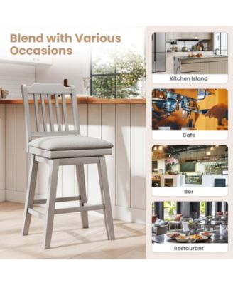 25 inch Modern Bar Stools Set of 2 with Upholstered Swivel Seat