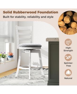 25" Swivel Barstools Set of 2, 360degree(s) Rotating Bar/Counter Height Chairs with Upholstered Seat