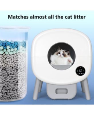 Fumoi Self Cleaning Litter Box,Large Capacity Automatic Cat Litter Box Self Cleaning for Multiple Cats with App Control and Safety Protection