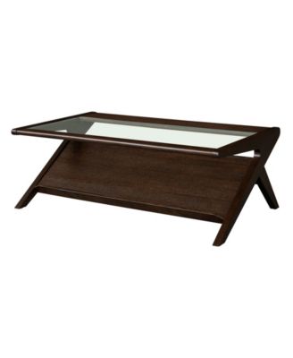 Rocket 45" Wood Tempered Glass Sleek Coffee Table