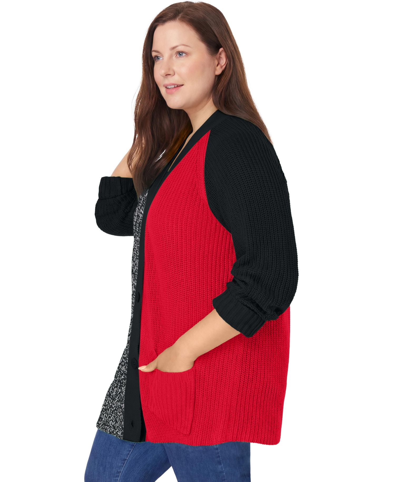 Women's Within Button-Front Shaker Cardigan Sweater