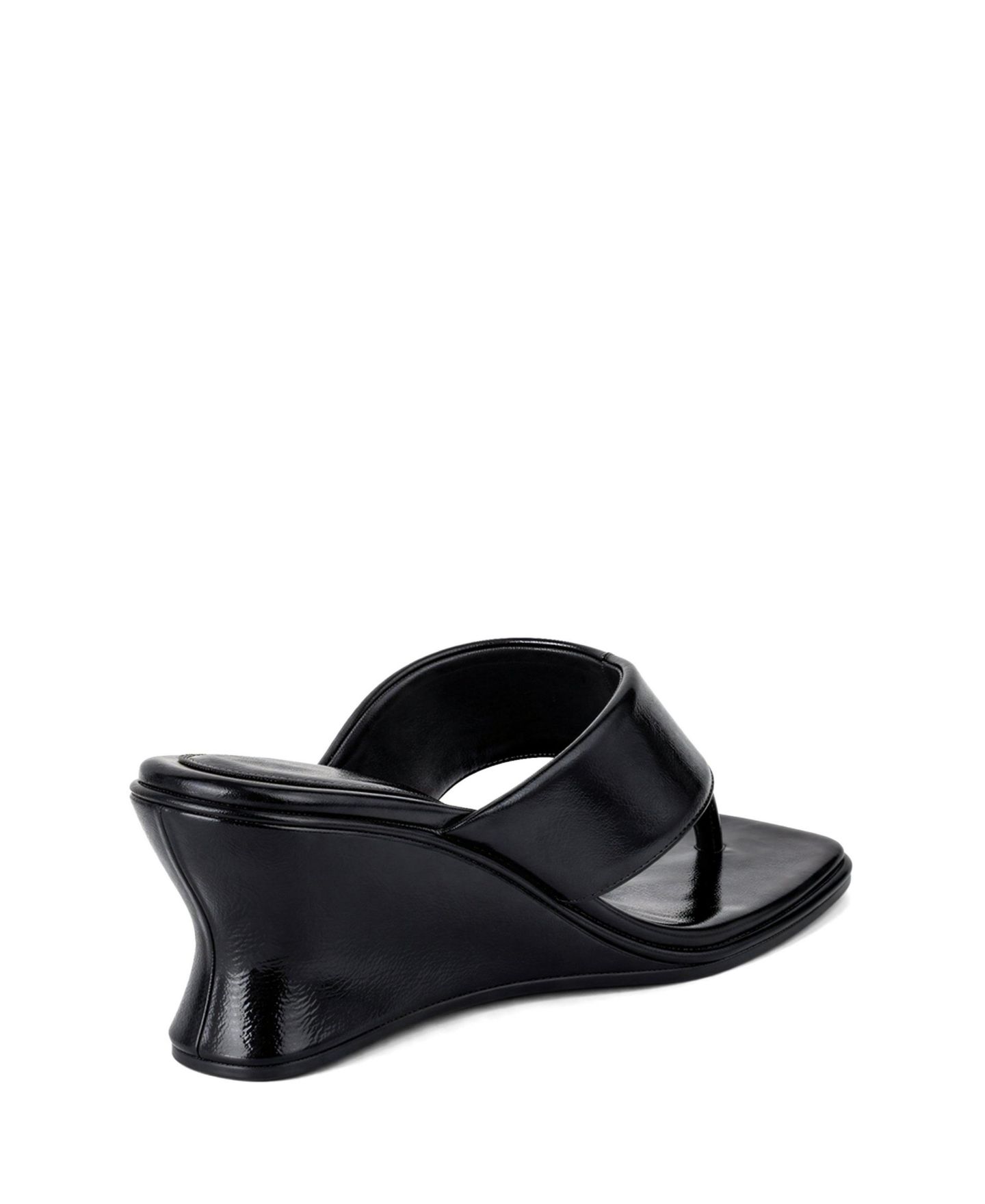 Женские туфли Therapy Australia Lennox Square Toe Wedge Thong Heel, цвет: Чёрный лаковый — фото 3