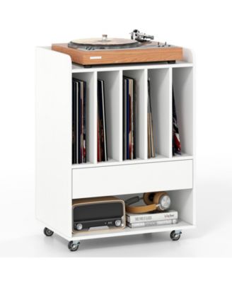 Record Player Stand Turntable Stand with Drawer and Record Holder