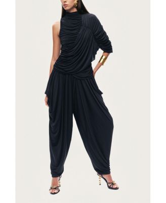 Women's Asymmetric Draped Blouse