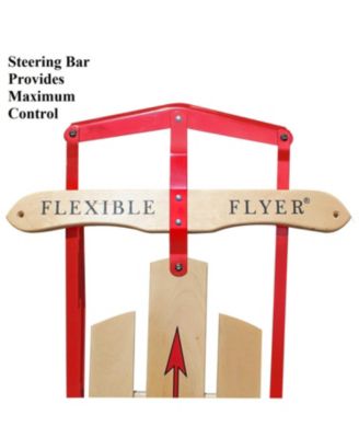 Metal Runner Steel/Wood 60" Long Snow Slider Sled for Kids