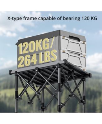 Folding Camping Table Aluminum Roll Top Adjustable Height Camping Outdoor Recreation Gear