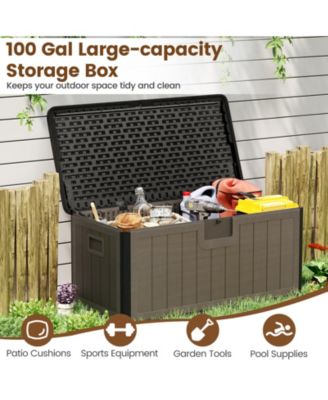  Waterproof HDPE Deck Box with Lockable Lid and Gas Strut