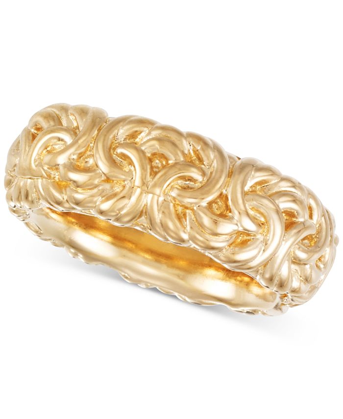 Italian Gold Signature Gold™ ByzantineInspired Ring in 14k Gold over