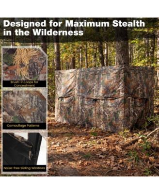 See-Through Pop-Up Hunting Blind with Dog Door for 1-3 People