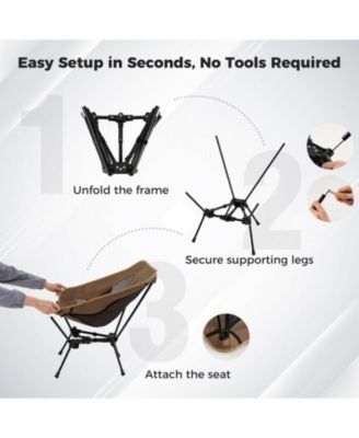 Ultralight Portable Moon Camping Chair with Compact Carry Bag