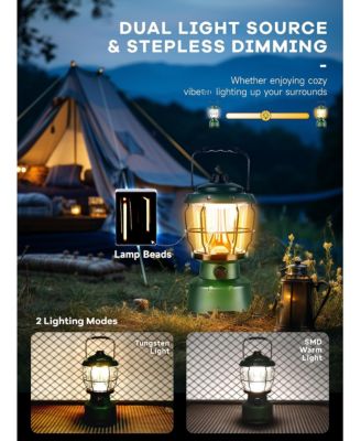 Vintage LED Camping Lantern Rechargeable Emergency Light 6000mAh Camping Outdoor Recreation Gear