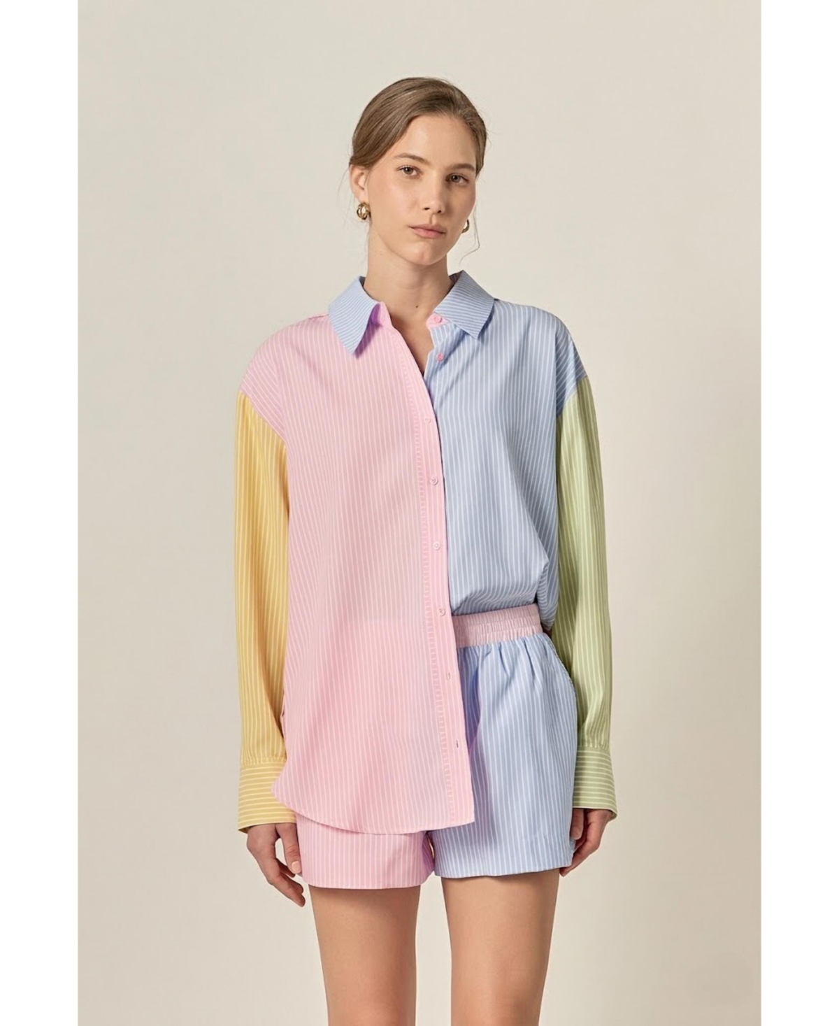 English Factory Women's Color Block Stripe Shirt