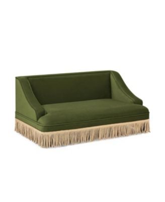 Performance Velvet Princess Pet Bed Sofa with Fringe Skirt by Duchess
