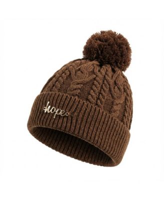 Women's Cable Knit Pom-Pom Beanie