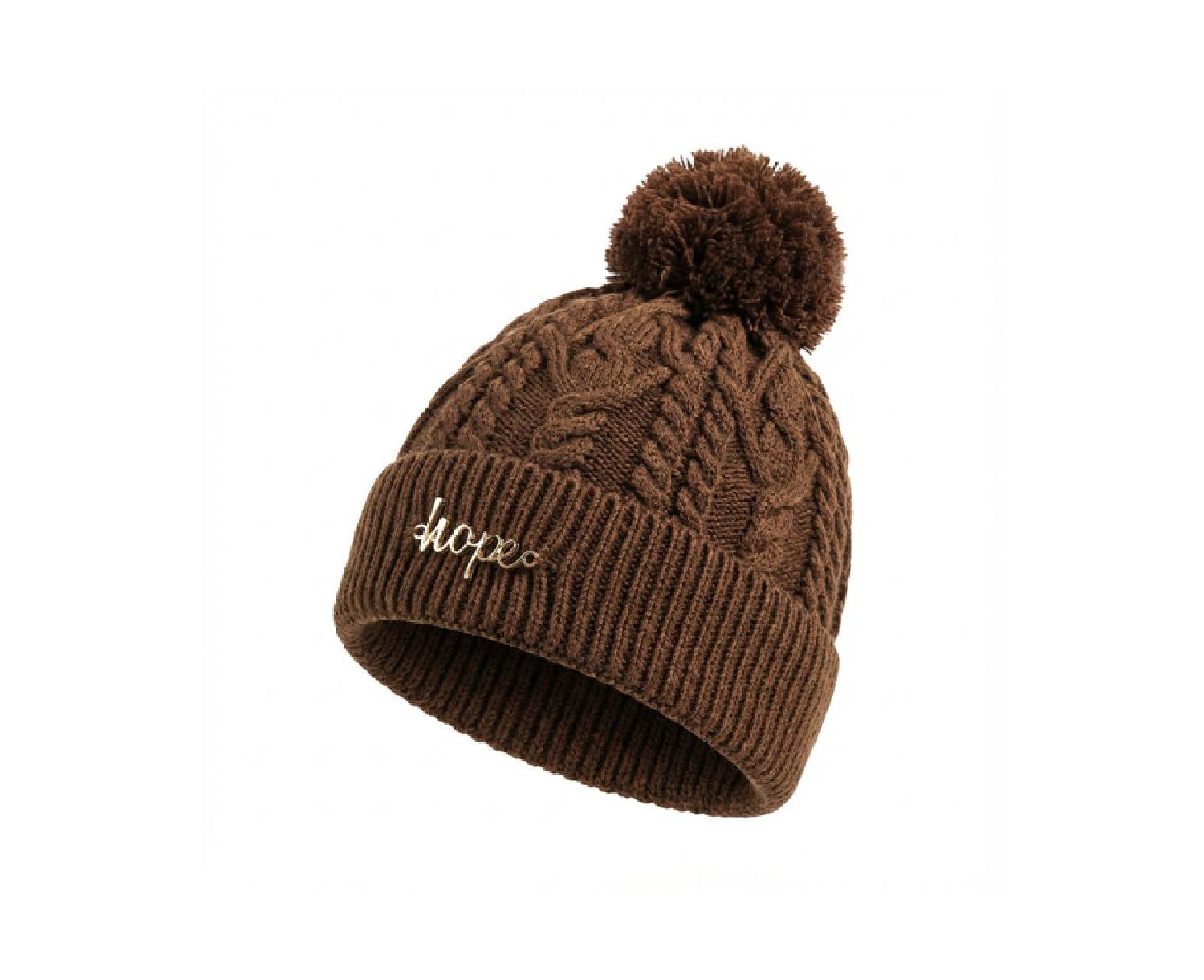 Women's Cable Knit Pom-Pom Beanie