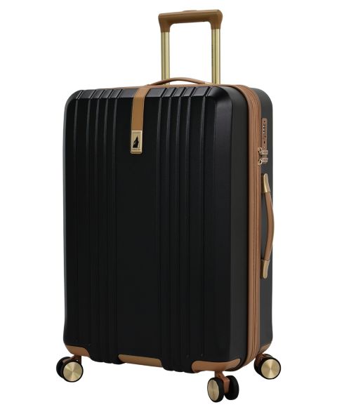 Чемодан London Fog Southbridge Medium Expandable Hardside Spinner, цвет: Чёрный / Песочный