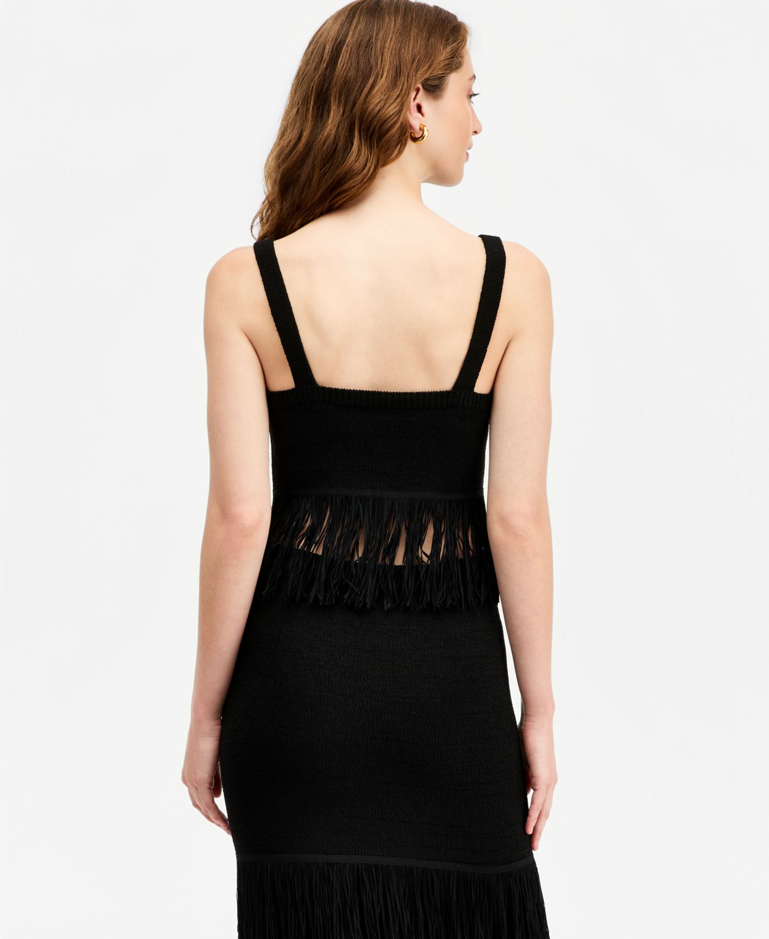 Women's Square-Neck Fringe-Trim Tank Top